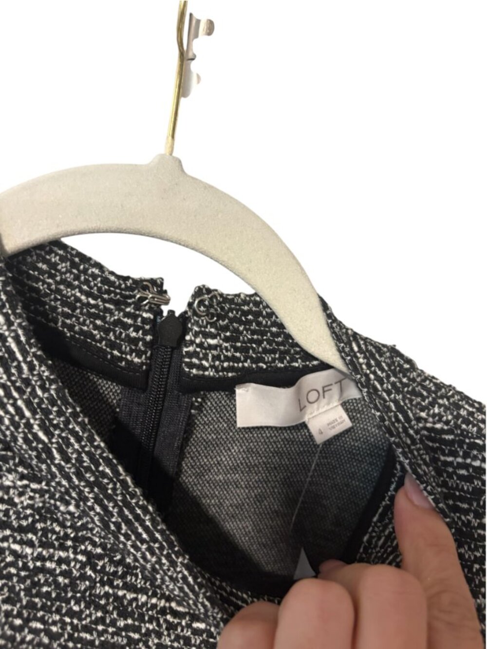 LOFT Tweed Mock Neck Dress - Picture 3 of 5